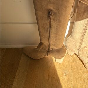 Size 8 tan faux suede over the knee boots NWOB